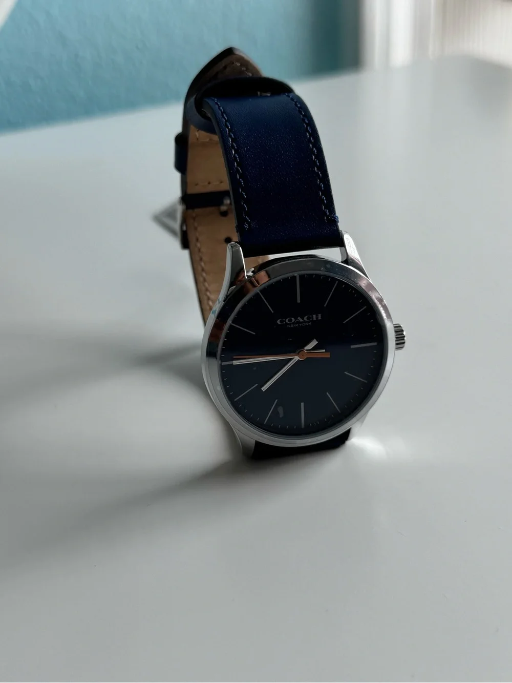 Coach Navy Dial Men's Watch with Silver Case